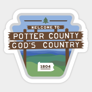 Potter County Sign Pennsylvania Sticker